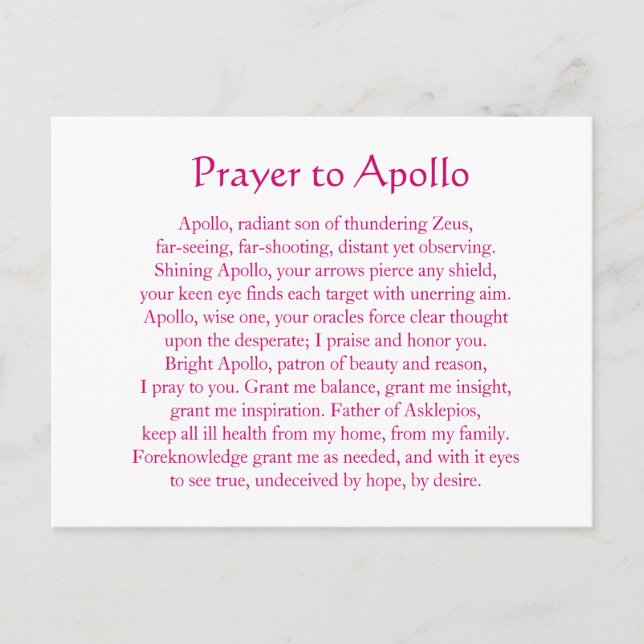 Apollo Postcard Postkarte (Vorderseite)