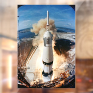 Apollo Saturn V Raketenstart zum Mond 1969 Fensteraufkleber