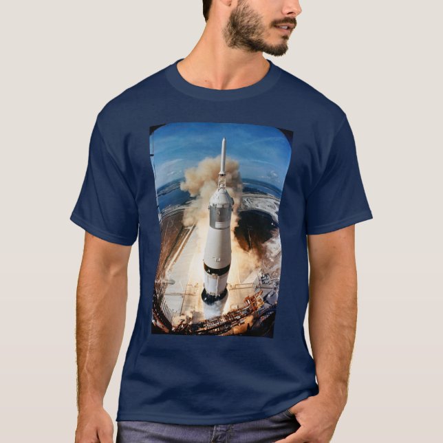 Apollo Saturn V Raketenstart zum Mond 1969 T-Shirt (Vorderseite)