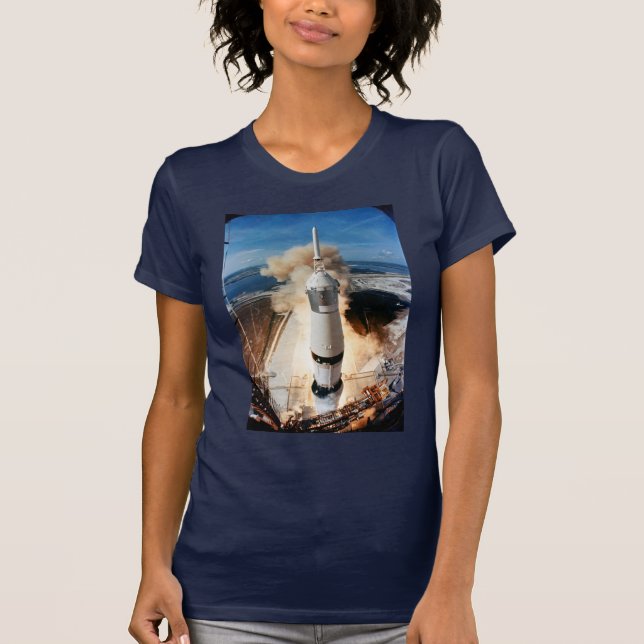 Apollo Saturn V Raketenstart zum Mond 1969 T-Shirt (Vorderseite)