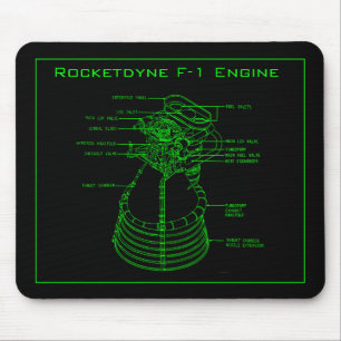 Apollo Saturn V Rocketdyne F-1 Motor Mouse Pad Mousepad
