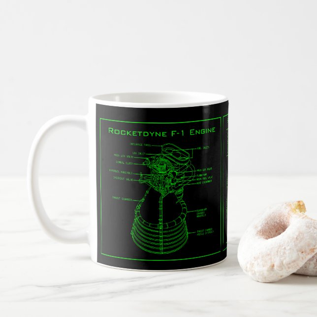 Apollo Saturn V Rocketdyne F-1 Motor Tasse (Mit Donut)