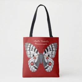 Apollo-Schmetterling dorsal und ventral Tasche