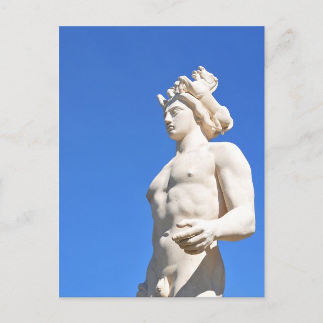 Apollo-Statue (Neptun) Postkarte (Vorderseite)