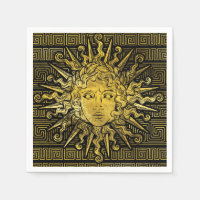 Apollo Sun Symbol auf griechischem Schlüsselmuster