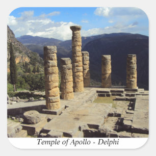 Apollo-Tempel - Delphi Quadratischer Aufkleber