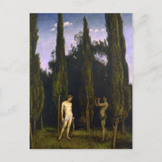 Apollo und Marsyas von Hans Thoma Postcard Postkarte