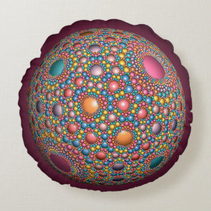 Apollonische Sphere Packung Lila Fraktal Art Rundes Kissen