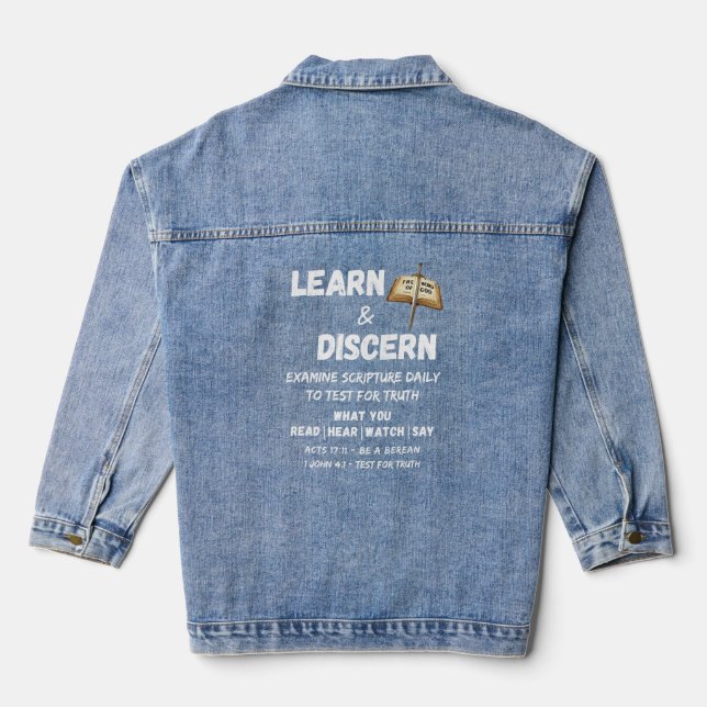Apologetics Berean Learn & Discern Truth Scripting Jeansjacke (Rückseite)