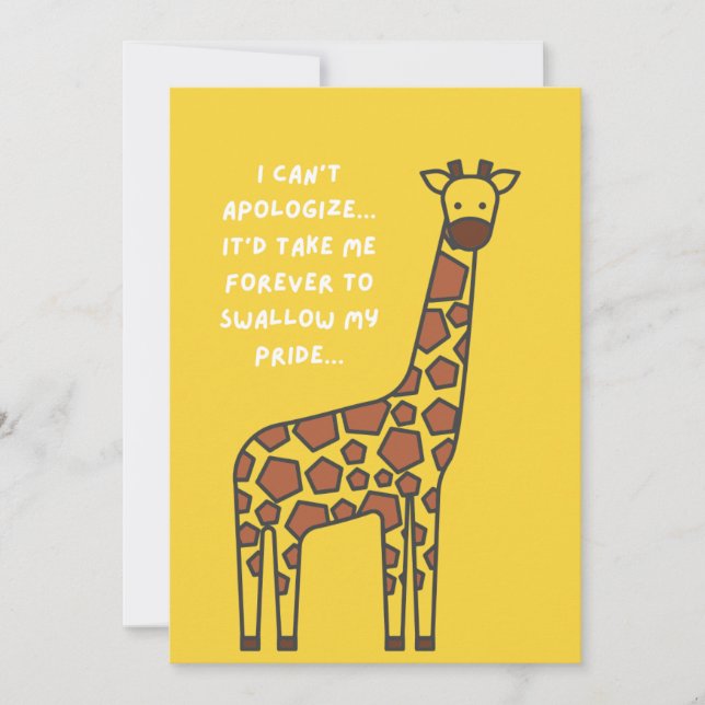 Apology Giraffe Card Feiertagskarte (Vorderseite)