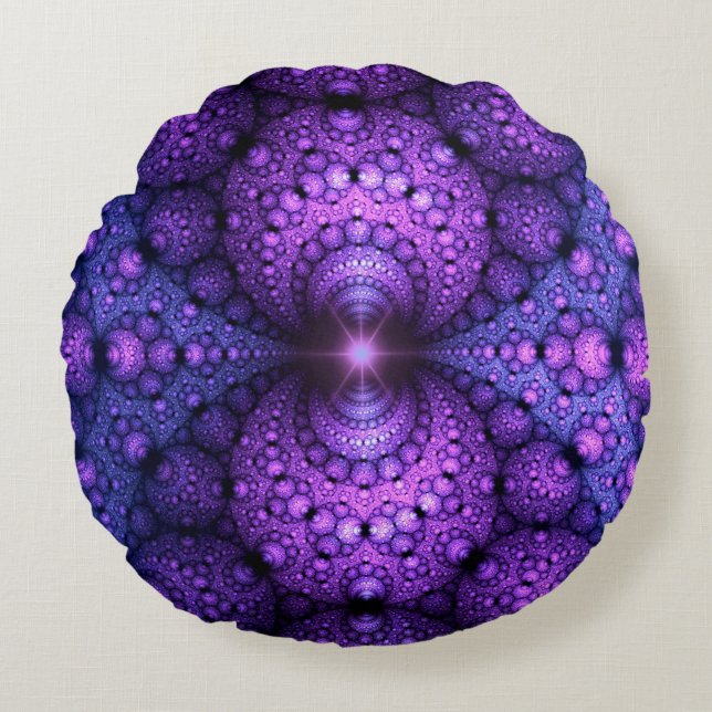 Apophysis-Fraktal - Atomfusion Rundes Kissen (Vorderseite)