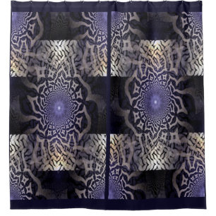 Apophysis Fraktal - Dekoration schwarz violett + I Duschvorhang