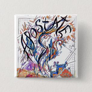 Apostate farbenfrohe Freidoodle Zeichnend Button