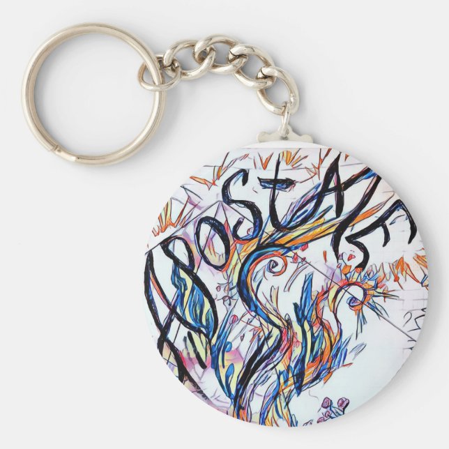 Apostate farbenfrohe Freidoodle Zeichnend Schlüsselanhänger (Vorne)