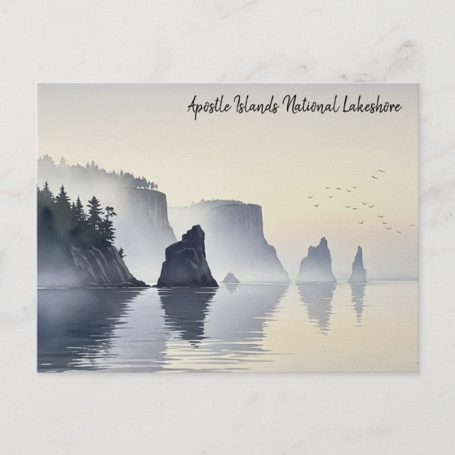 Apostel Islands National Lakeshore Wasserfarbe Postkarte (Vorderseite)