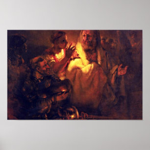 Apostel Peter verweigert Christus, durch Rembrandt Poster