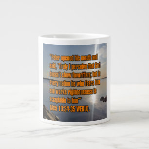Apostelgeschichte 10:34-35 WEBU Mug Jumbo-Tasse