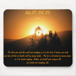 Apostelgeschichte 17  Der Gott, der die Welt ersch Mousepad