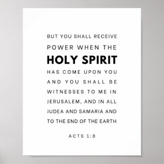 Apostelgeschichte 1:8 Bibelvers Poster