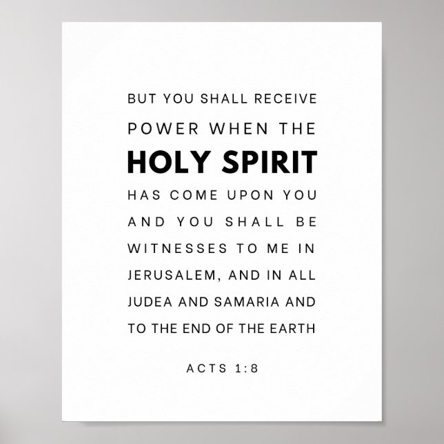 Apostelgeschichte 1:8 Bibelvers Poster (Vorne)