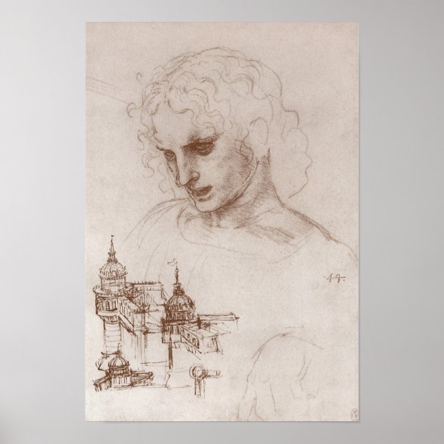 Apostle Jacobus Sforza Burg, Leonardo da Vinci Poster (Vorne)