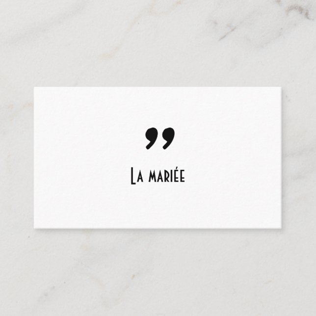 Apostrophe Platzkarte (Vorderseite)