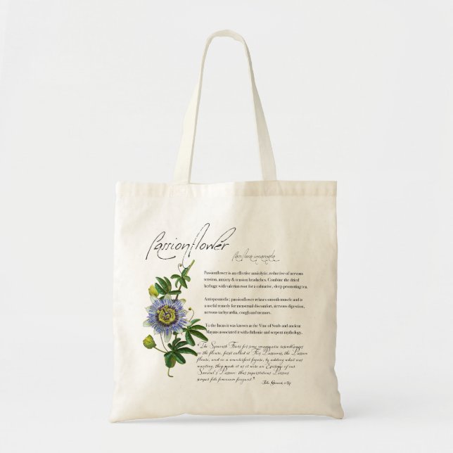 Apothécaire de plantes : Passionflower | Sac fourr (Devant)