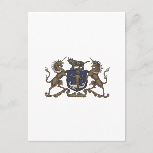 Apothecaries Unicorn Wappen Postkarte (Vorderseite)