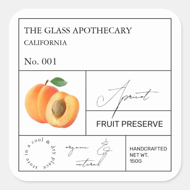 Apothecary Apricot Étiquette (Devant)