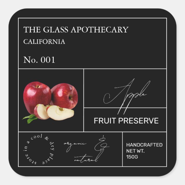 Apothecary Étiquette Apple (Devant)