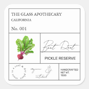 Apothecary Étiquette racine de la betterave