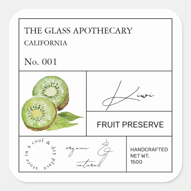 Apothecary Kiwi Étiquette (Devant)