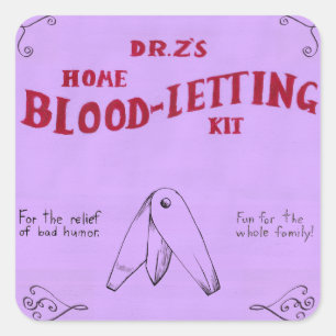 Apothecary Label Bloodletting Kit Quadratischer Aufkleber