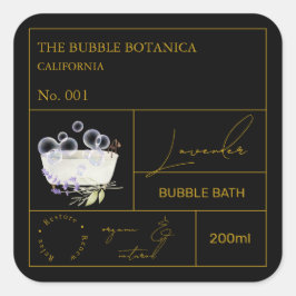 Apothecary Lavender Bubble Bath Label Quadratischer Aufkleber