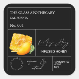 Apothecary Mango Infoblatt Quadratischer Aufkleber