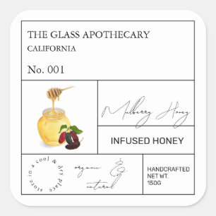 Apothecary Mulberry Infused Honey Étiquette
