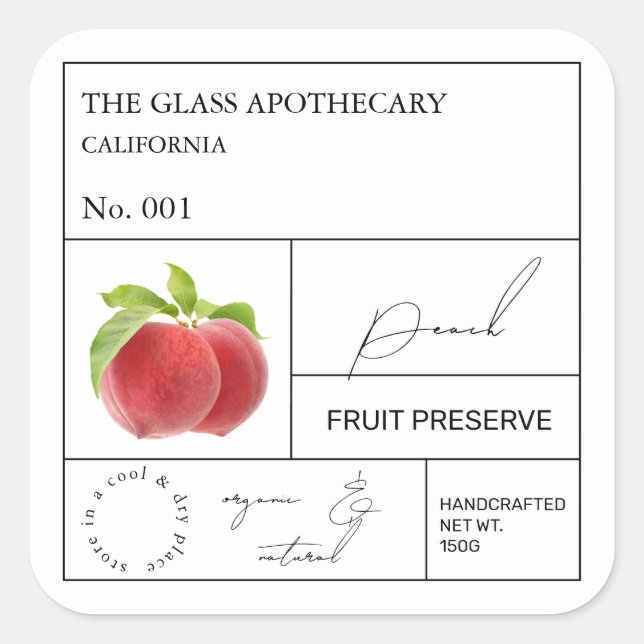 Apothecary Peach Étiquette (Devant)