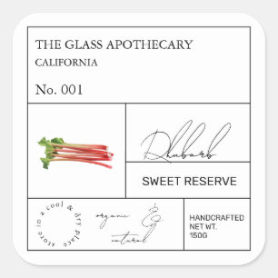 Apothecary Rhubarb Étiquette