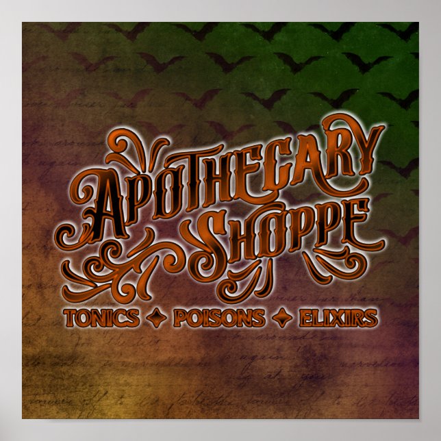 Apothecary Shoppe Halloween Gothic Sign Poster (Vorne)