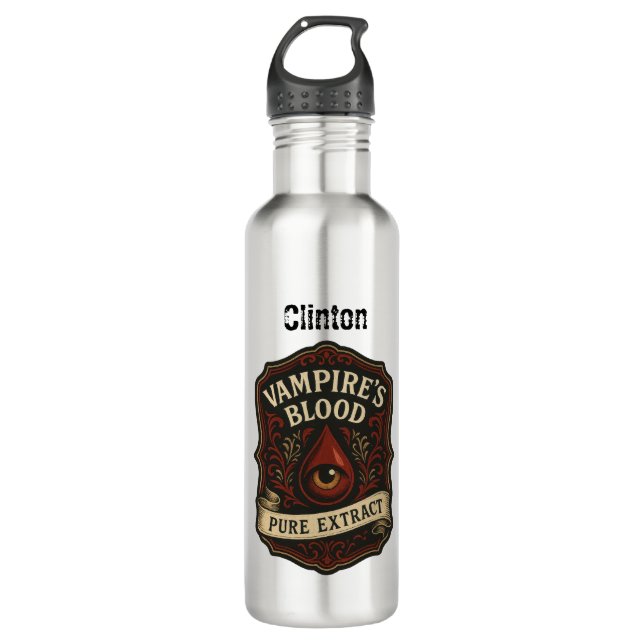 Apothekaretikett Vampire's Blood Personalisiert Edelstahlflasche (Vorderseite)
