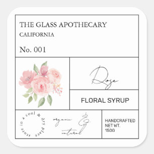 Apothekarisches Rose Quadratischer Aufkleber