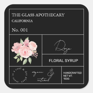 Apothekarisches Rose Quadratischer Aufkleber