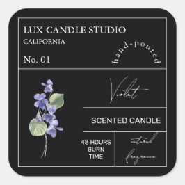 Apothekarisches Violet-Duftkronensiegel Quadratischer Aufkleber