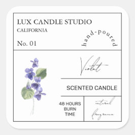Apothekarisches Violet-Duftkronensiegel Quadratischer Aufkleber