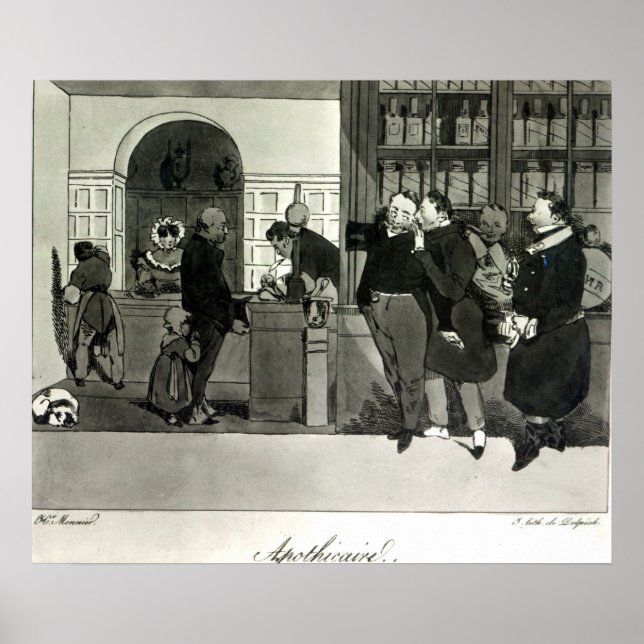 Apotheke, graviert von Delpech Poster (Vorne)
