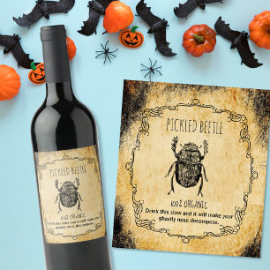 Apotheke Halloween Vintage Käfer Weinetikett