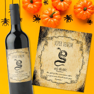 Apotheke Halloween Vintage Viperngift Weinetikett