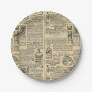 Apotheke Vintage Zeitungsanzeigen Pappteller