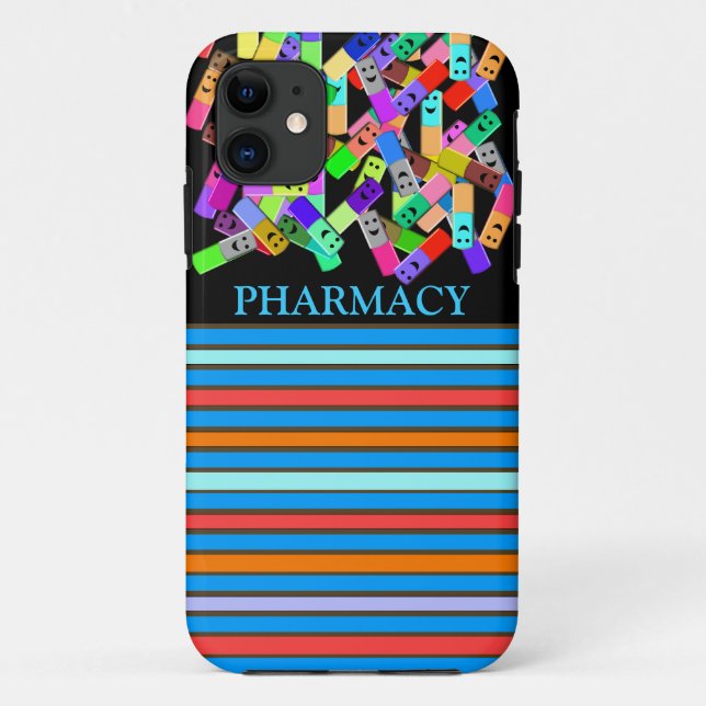 Apotheken-"glückliche Pillen-" Entwurf Case-Mate iPhone Hülle (Rückseite)