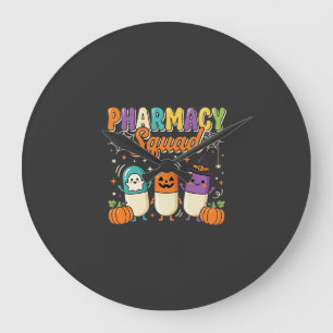 Apotheken-Team Halloween-Geister-Pillen-Design_1 Große Wanduhr